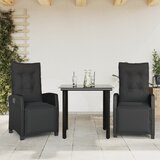  3-dijelni vrtni blagovaonski set s jastucima od poliratana crni | shoptok.hr