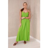 Kesi Women's maxi dress with straps - light green Cijene