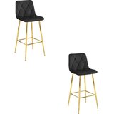 NADO hocker - črn žamet / ZLATE noge x 2, (22126070) | Shoptok.si