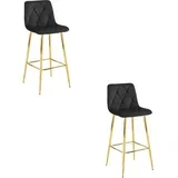 hocker - črn žamet / ZLATE noge x 2, (22126070)