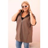 Kesi Włoski Women's butter-colored sweatshirt with decorative sleeves black Cene