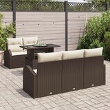  Set od 6 vrtnih sofa s jastučićima smeđe poli ratana | shoptok.hr