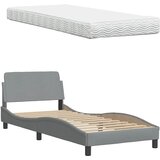  Krevet s madracem Hanko svjetlosivi 90x190 cm od tkanine | shoptok.hr