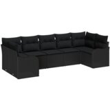  7-dijelni vrtni kauč set s jastucima crni poli ratan | shoptok.hr