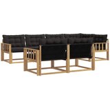 vidaXL Zunanja garnitura za sedenje z blazino 7 pcs Bela in črna, (5000269840) | Shoptok.si