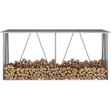  Ostava za drva od pocinčanog čelika 330x84x152 cm siva | shoptok.hr