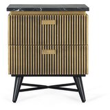 GINER Y COLOMER Nočna omarica z dvema predaloma, ročno izdelana iz lesa in marmorja, (22147652) Cene