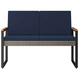  Vanjska klupa Siva i tamnoplava 107 x 61 x 80 cm poliratan | shoptok.hr
