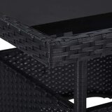  Vrtna jedilna garnitura 5-delna črn poli ratan in steklo, (20679770) | Shoptok.si