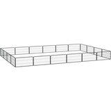  Ograda za pse s 20 panela crna 100 x 50 cm čelik obložen prahom | shoptok.hr