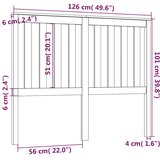  Uzglavlje za krevet crno 126 x 6 x 101 cm od masivne borovine | Eponuda.com