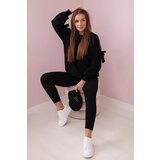 Kesi Set of sweatshirt with bow on the sleeves and leggings in black | Shoptok.si