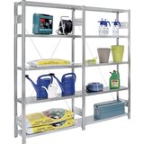 eurokraft pro Skladiščni sestavljiv regal, pocinkan, lahka izvedba, višina regala 2000 mm, osnovni regal, širina x globina 1000 x 300 mm | Shoptok.si