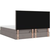  Otomanski okvir kreveta s madracima smeđesivi 200x200cm tkanine | shoptok.hr