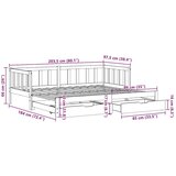 vidaXL Izvlečna dnevna postelja s predali brez vzmetnice bela 90x200cm | Shoptok.si