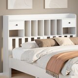 vidaXL Vzglavje s predelki bela 150 cm trdna borovina | Shoptok.si