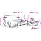  Set vanjskih sofa 6 pcs Bijela i krem 257 x 122,5 x 73 cm | shoptok.hr