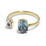 Victoria Cruz gemma aquamarine gold prsten sa swarovski kristalima ( a4510-10da )