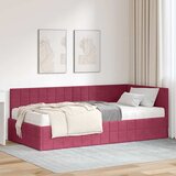  Kutni krevetni okvir s madracem 2 kom. Vinska crvena 100 x 200 cm | Shoptok.si