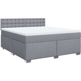 vidaXL Box spring postelja z vzmetnico svetlo siva 180x200 cm blago | Shoptok.si