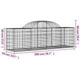  Lučne gabionske košare 9 kom 200x50x60/80 cm pocinčano željezo | shoptok.hr