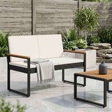  Vanjska klupa Crna i krem-bijela 107 x 61 x 80 cm poliratan | shoptok.hr