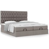 vidaXL Otomanski posteljni okvir z vzmetnicami taupe 200x200 cm blago Cene