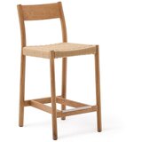 Kave Home Barska stolica od punog hrasta u prirodnoj boji (visine sjedala 65 cm) Yalia – Cijene