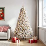  Umjetno božićno drvce s kuglicom 180 cm 300 LED lampica - Zelena i bijela 180 cm s LED-ima i ružičastim lopticama | shoptok.hr