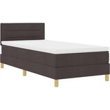 Box Spring Krevet s madracem i LED-om Tamnosmeđi 90x190 cm Tkanina | shoptok.hr