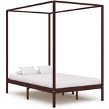 Furnova Posteljni okvir z baldahinom temno rjav iz borovine 120x200 cm, (21935791) | Shoptok.si