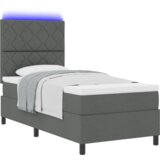 vidaXL Krevet sa oprugom s madracem i LED tamno siva 90x190 cm tkanina Cijene