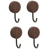 INF Kljuke za vrata oreh/črna 4 kosi – brez vrtanja, nosilnost 5-10kg, (5000213073) | Shoptok.si