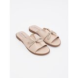 GOODIN Beige flat flip-flops with a bow | Shoptok.si