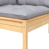 Kutna vrtna sofa sa sivim jastucima od masivne borovine | shoptok.hr
