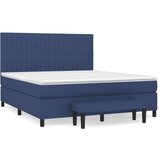 vidaXL Box spring postelja z vzmetnico modra 180x200 cm blago | Shoptok.si