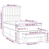  Box spring postelja z vzmetnico taupe 100x200 cm blago | Shoptok.si