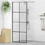Pregrada za tuširanje s prozirnim staklom ESG 80 x 195 cm crna | shoptok.hr