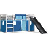 vidaXL Krevet na kat s toboganom i zavjesama plavi 90 x 190 cm Cijene