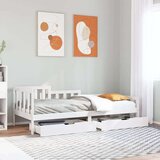 vidaXL Dnevna postelja s predali 90x190 cm trdna borovina, (21303636) | Shoptok.si