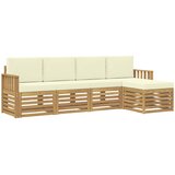  Set vanjskih sofa 5 pcs Bijela i krem 249 x 122,5 x 73 cm | shoptok.hr