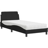 The Living Store Postelja z vzmetnico črna 80x200 cm blago - Postelja, (21611724) | Shoptok.si