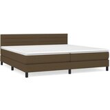vidaXL Box spring postelja z vzmetnico temno rjav 200x200 cm blago, (20898408) Cene