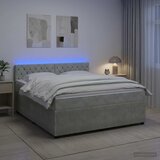  Boxspring krevet s madracem Svjetlosiva 140 x 190 cm Baršun | shoptok.hr