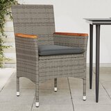 Maison Chic Vrtni stoli - Stol za vrt z blazinami 2 kosa siv poli ratan JS2153, (21877103) | Shoptok.si