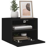 vidaXL Stenska TV omarica črna 40x30x30 cm iverna plošča | Shoptok.si