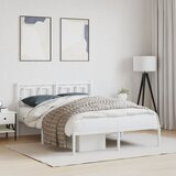  Metalni okvir za krevet s uzglavljem bijeli 140 x 190 cm | shoptok.hr