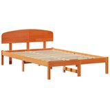  Krevetna konstrukcija s uzglavljem Vosak smeđa 120 x 190 cm | shoptok.hr