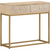  Konzolni stol 90 x 30 x 76 cm od masivnog drva manga i željeza - 90 x 30 x 76 cm 1 s 2 ladice 1 | shoptok.hr