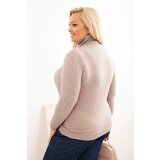 Kesi Włoski Plus Size women's sweater made of viscose in a classic cut fango | shoptok.hr